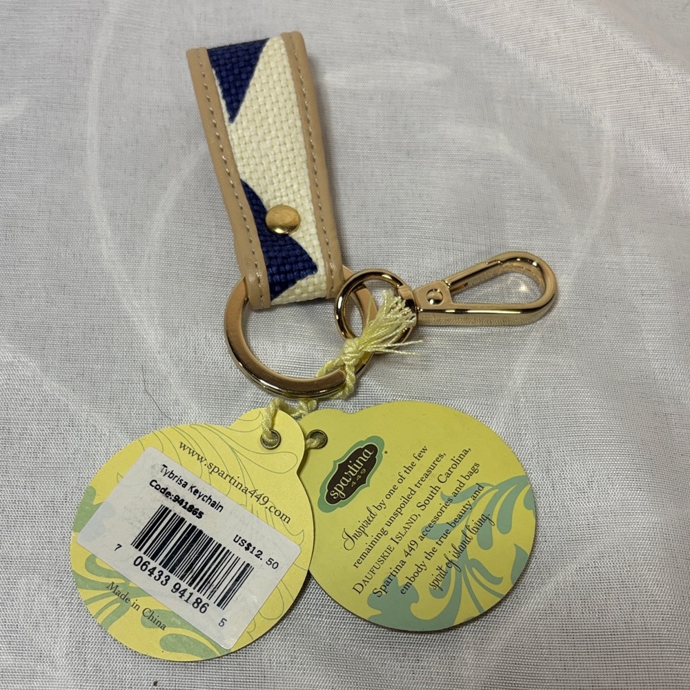 Spartina 449 Navy and Beige Keychain - Picture 4 of 4